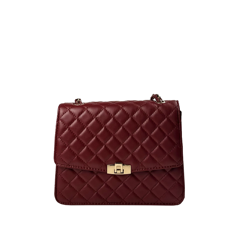 Shoulder Bag Chicago style embroidery PU Leather Chain Handle slim style Shoulder bag