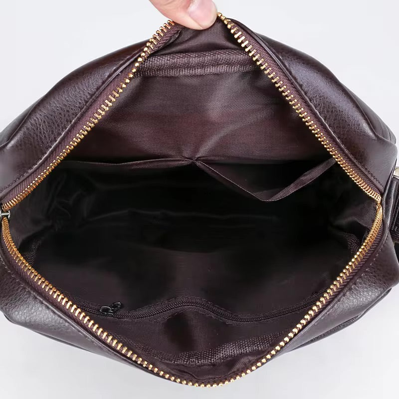 Mens Crossbody and shoulder Vegan Leather Messenger Waterproof Bag