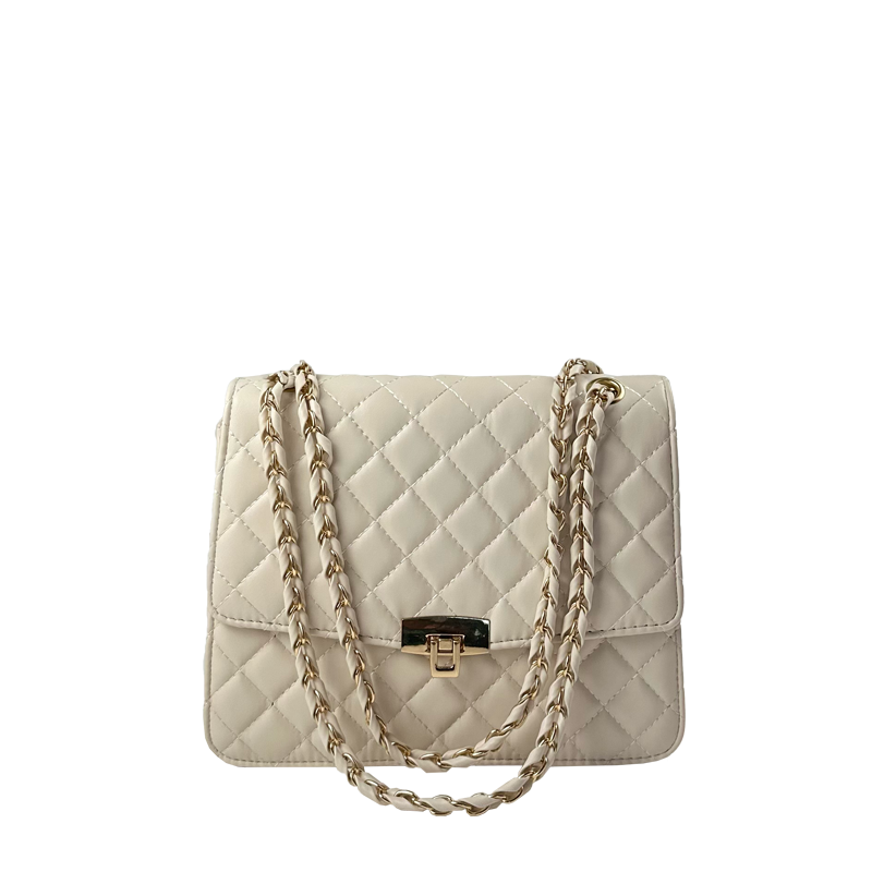 Shoulder Bag Chicago style embroidery PU Leather Chain Handle slim style Shoulder bag