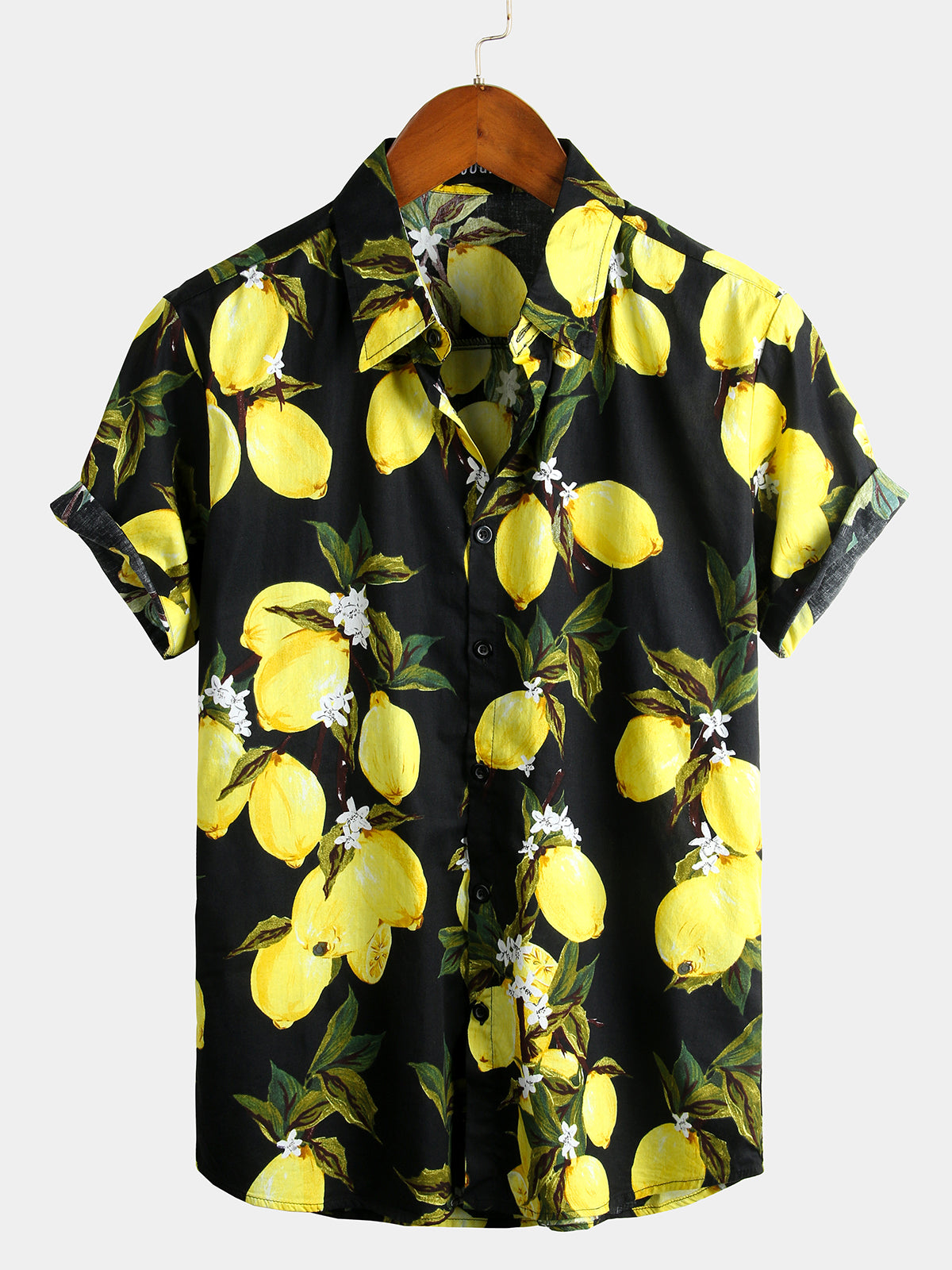 Lemon Print Short Sleeve | Beach Summer Hawaiian Shirt