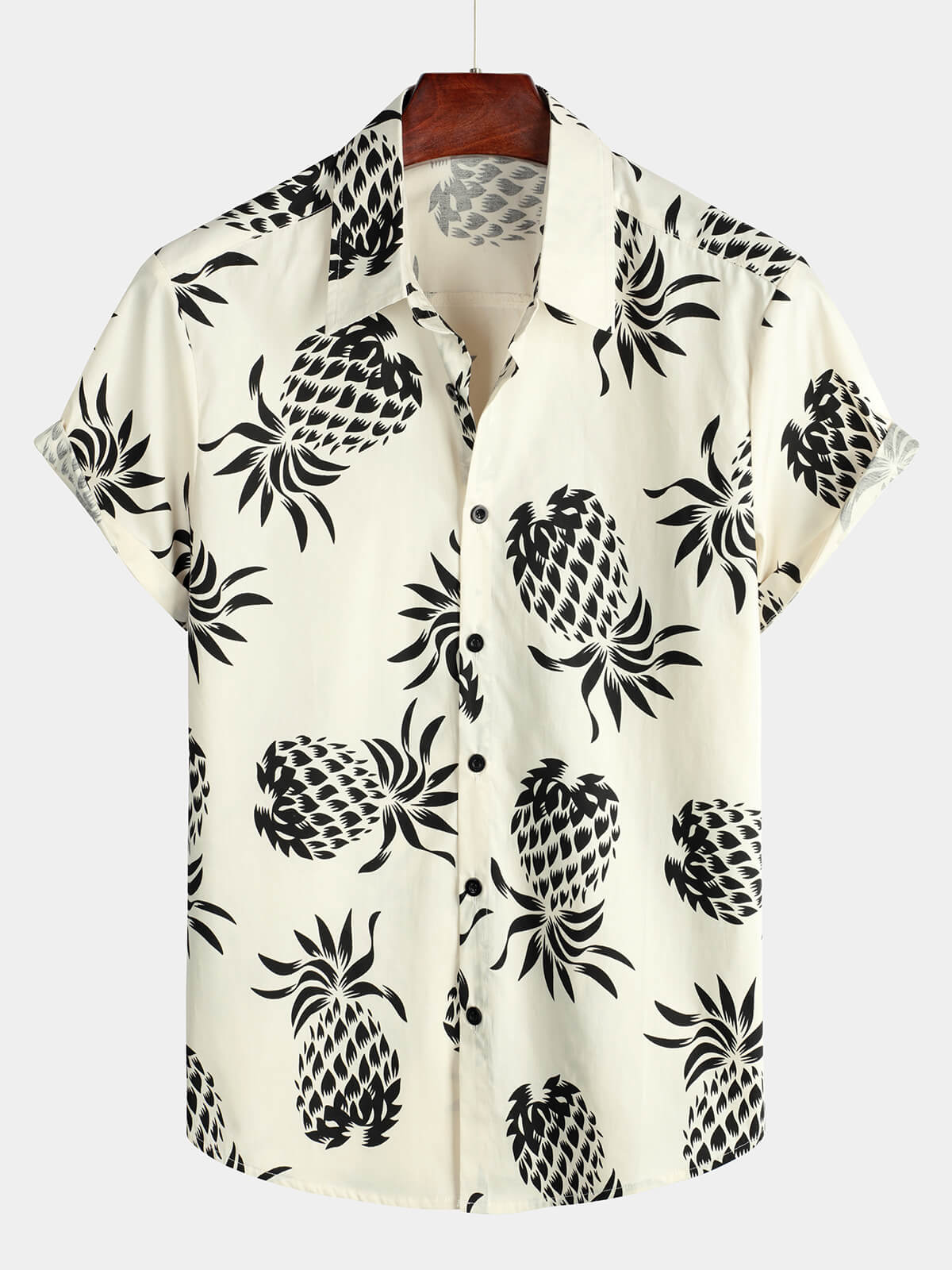 Pineapple Print  |   Summer Hawaiian Beach Short Sleeve Shirt