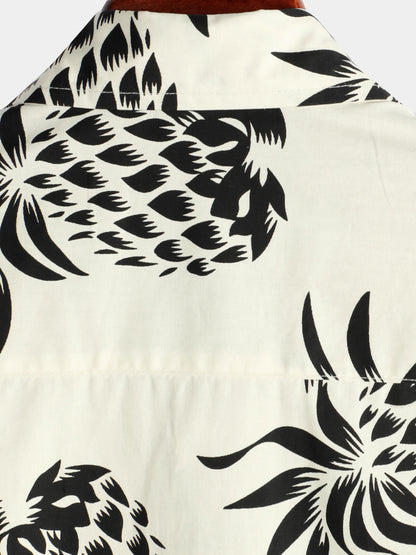 Pineapple Print  |   Summer Hawaiian Beach Short Sleeve Shirt