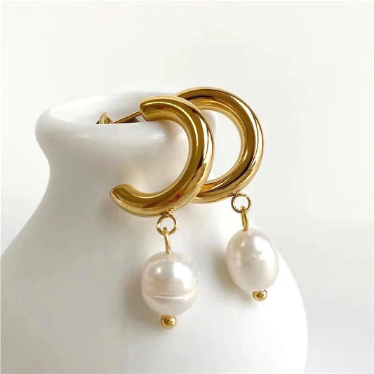 Pearl Hoop Earrings