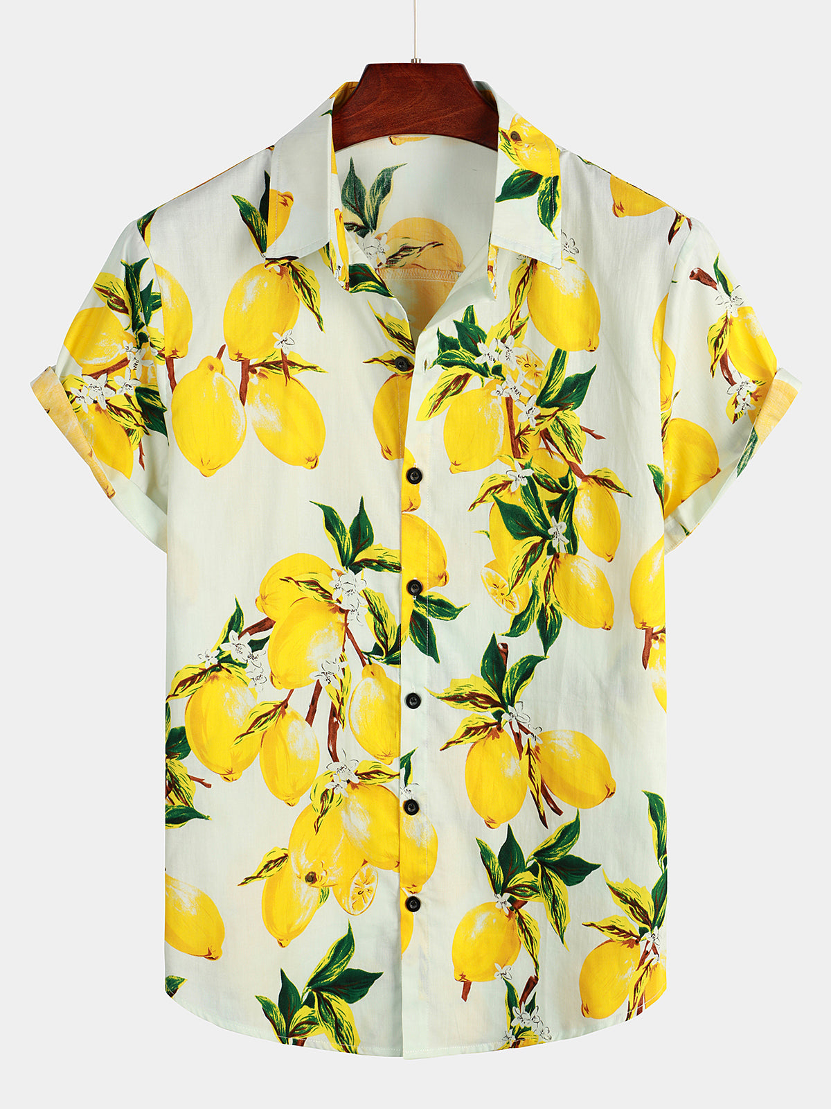 Lemon Print Short Sleeve | Beach Summer Hawaiian Shirt