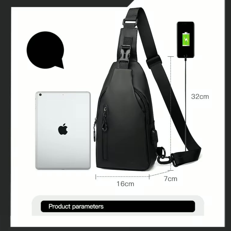 Mens Crossbody Sling Chest and Waterproof Messenger Backpack